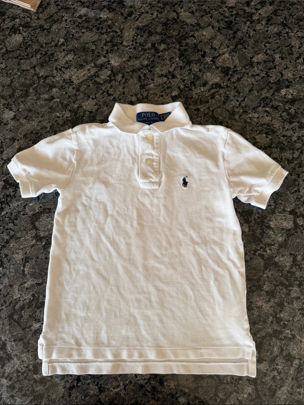 Polo Ralph Lauren Boys Size 8 White Short Sleeve Polo Top
